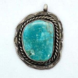 Vintage Turquoise Sterling Silver Pendant